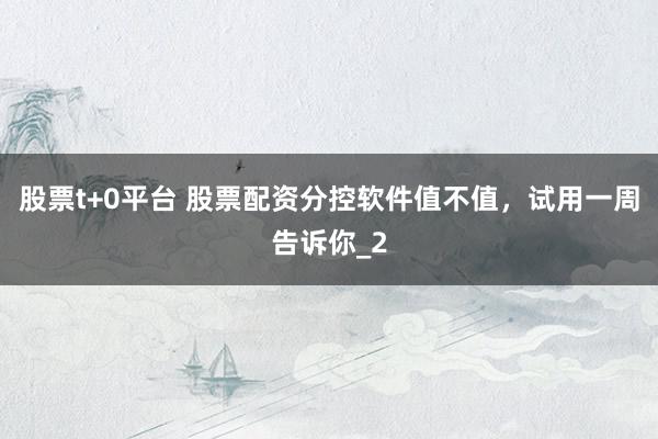 股票t+0平台 股票配资分控软件值不值，试用一周告诉你_2
