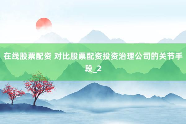 在线股票配资 对比股票配资投资治理公司的关节手段_2