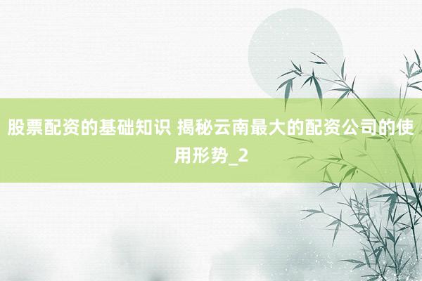 股票配资的基础知识 揭秘云南最大的配资公司的使用形势_2