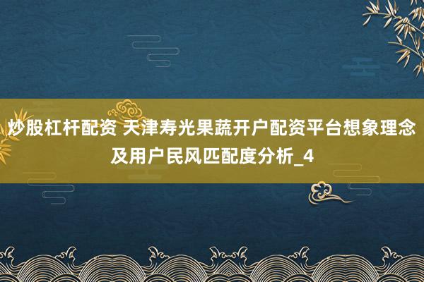 炒股杠杆配资 天津寿光果蔬开户配资平台想象理念及用户民风匹配度分析_4