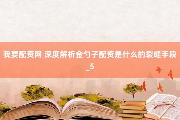 我要配资网 深度解析金勺子配资是什么的裂缝手段_5