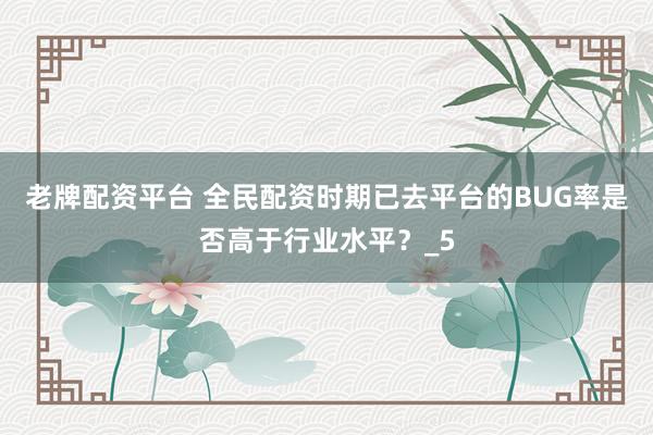 老牌配资平台 全民配资时期已去平台的BUG率是否高于行业水平？_5
