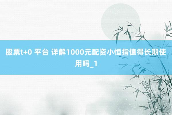 股票t+0 平台 详解1000元配资小恒指值得长期使用吗_1