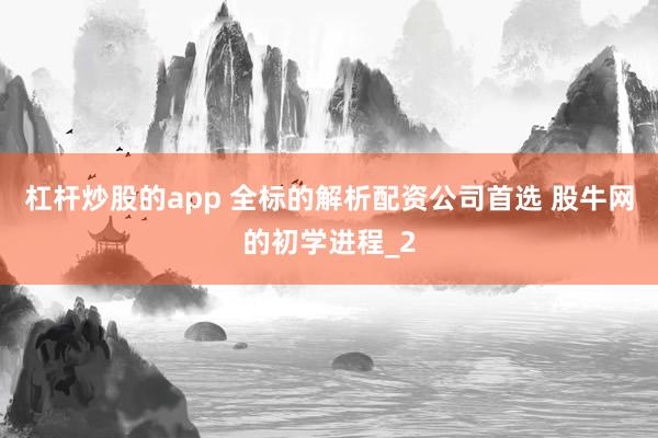 杠杆炒股的app 全标的解析配资公司首选 股牛网的初学进程_2