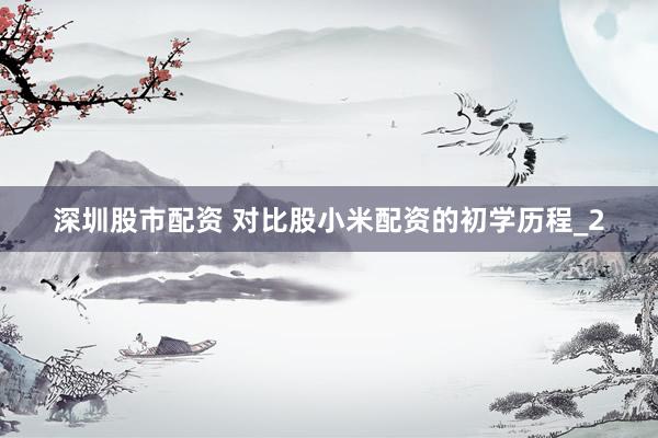 深圳股市配资 对比股小米配资的初学历程_2