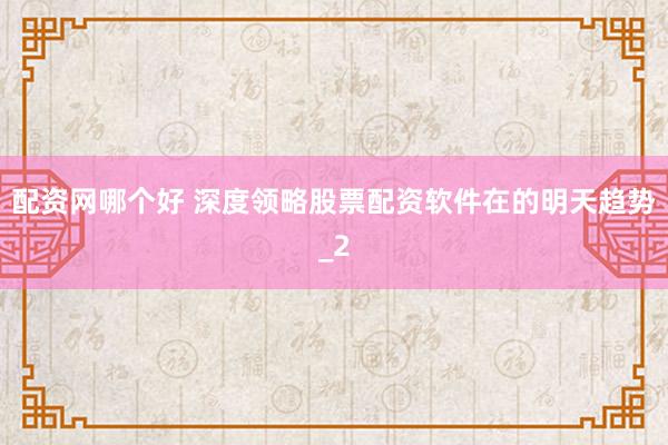 配资网哪个好 深度领略股票配资软件在的明天趋势_2