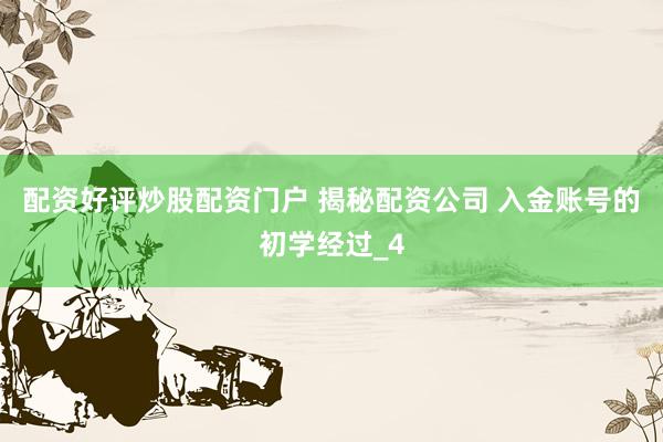 配资好评炒股配资门户 揭秘配资公司 入金账号的初学经过_4