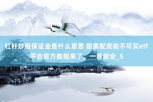 杠杆炒股保证金是什么意思 股票配资能不可买etf平台官方教程来了，一看就会_5