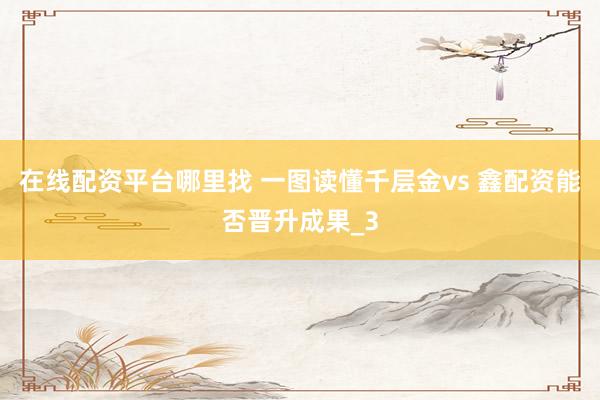 在线配资平台哪里找 一图读懂千层金vs 鑫配资能否晋升成果_3