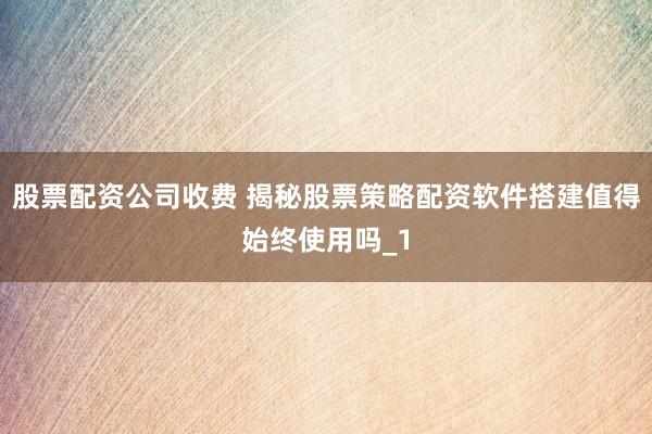 股票配资公司收费 揭秘股票策略配资软件搭建值得始终使用吗_1