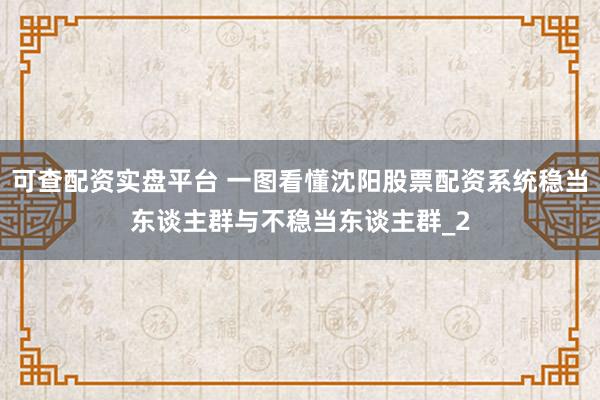 可查配资实盘平台 一图看懂沈阳股票配资系统稳当东谈主群与不稳当东谈主群_2