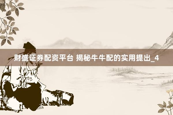 财盛证券配资平台 揭秘牛牛配的实用提出_4