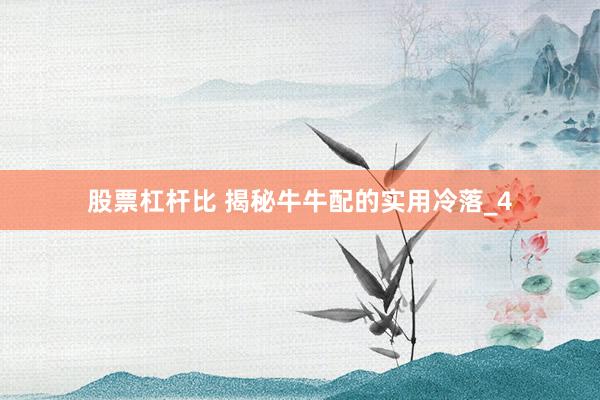 股票杠杆比 揭秘牛牛配的实用冷落_4